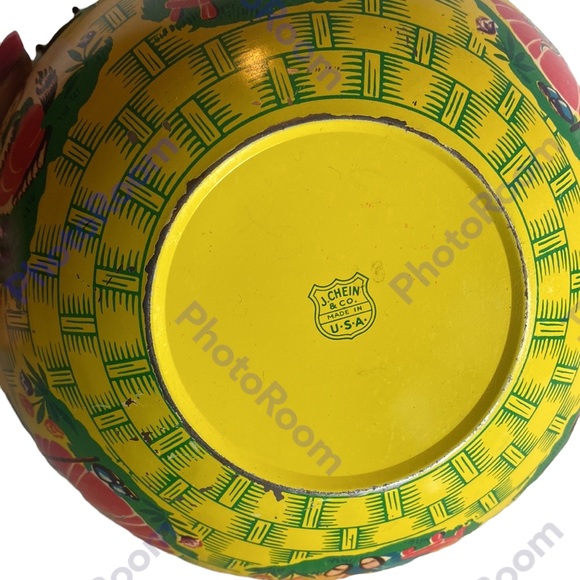 Vintage 1940- 1950 J Chein & Co Tin Litho Nursery Rhyme Easter Basket - Picture 5 of 10